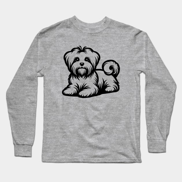 Maltese Dog Long Sleeve T-Shirt by KayBee Gift Shop